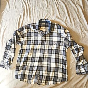 Izod‎ Men's Casual Plaid Shirt - Black, White, and Blue